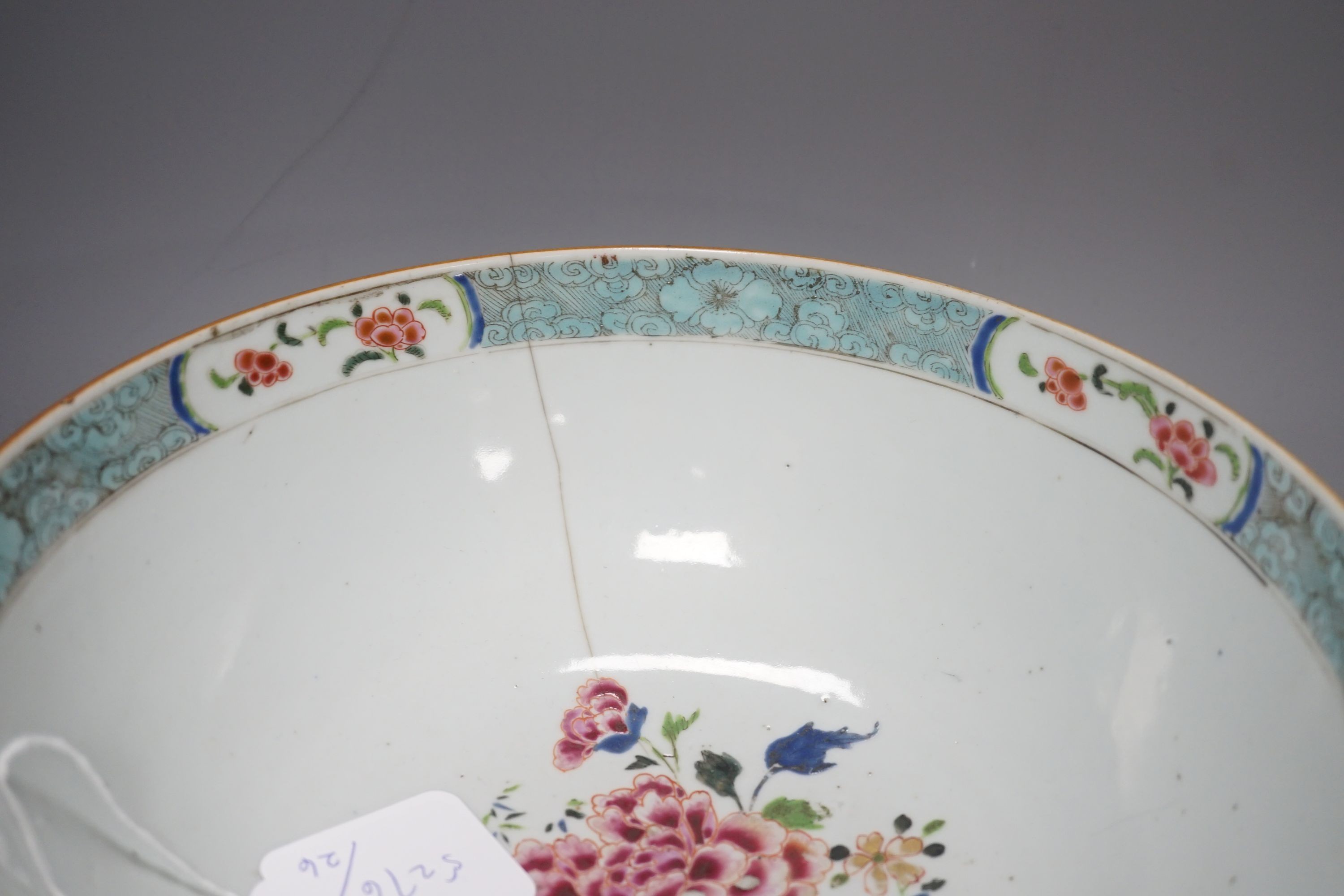 A Chinese Kangxi Imari dish, a blue and white dish, Qianlong famille rose bowl, a republic period plate and later sang de boeuf bowl